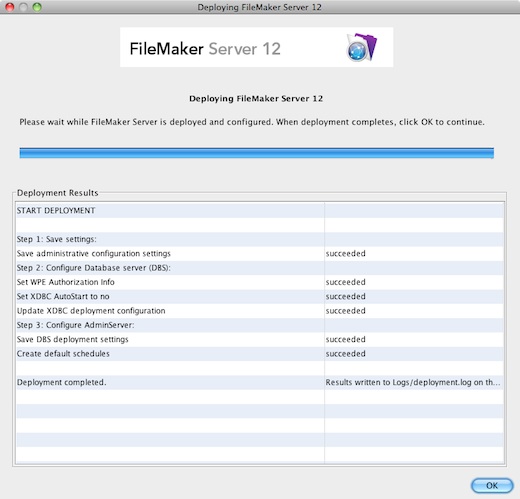 Register filemaker server screen