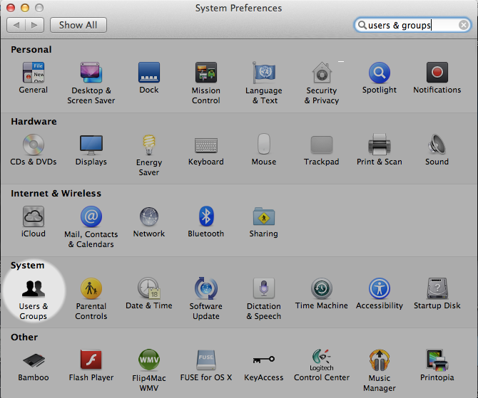 System preferences