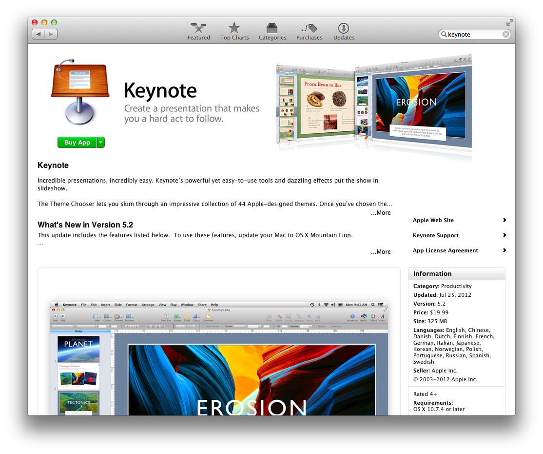 App store purchase page