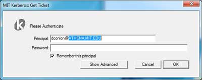 Initialize Ticket Window with Realm of ATHENA.MIT.EDU pre-populated