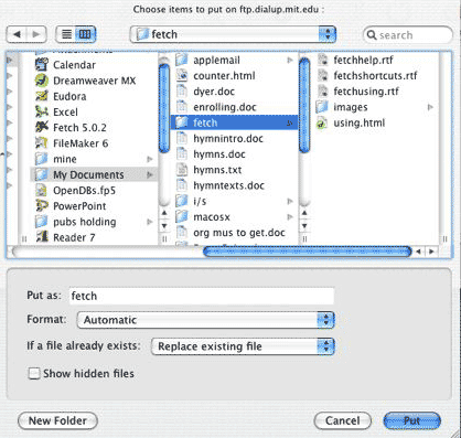 Select file screen