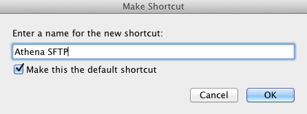 Make Shortcut window