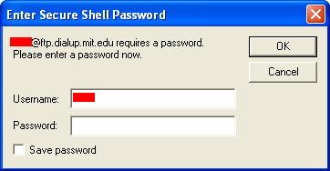 Password prompt window