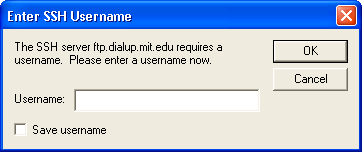 Username prompt window