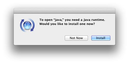 Java runtime message