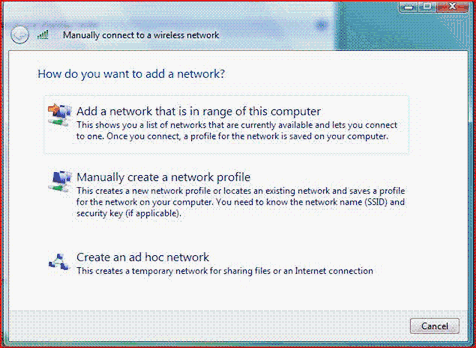 Add network screen