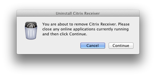uninstall citrix receiver os x
