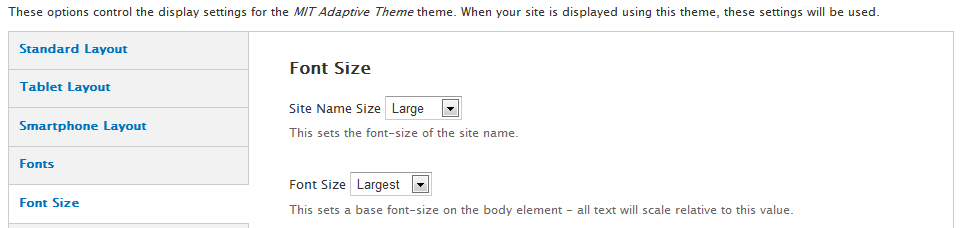 image screenshot to choose font size