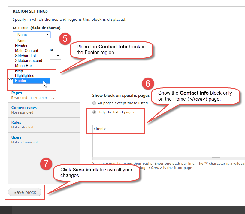 configure contact block