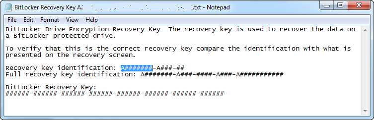 verify Id in recovery key file