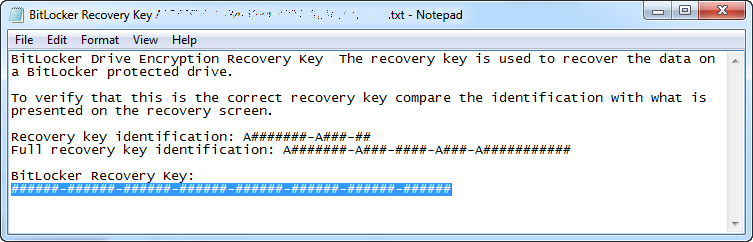 Copy recovery key