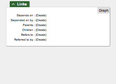 Links section is empty.  Allows user to create relationships under the specified fields.
