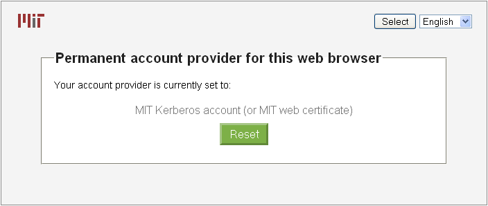 Reset browser's permanent account provider screen