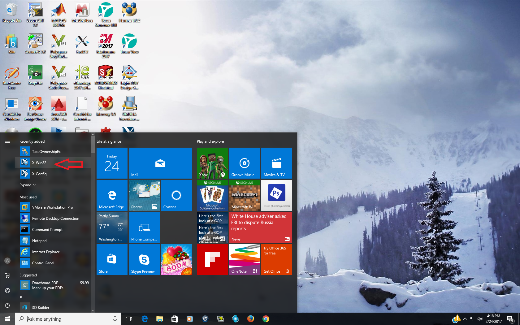 start menu