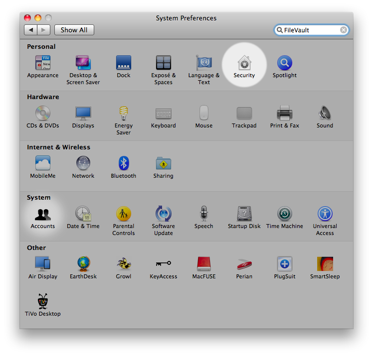 System Preferences screenshot