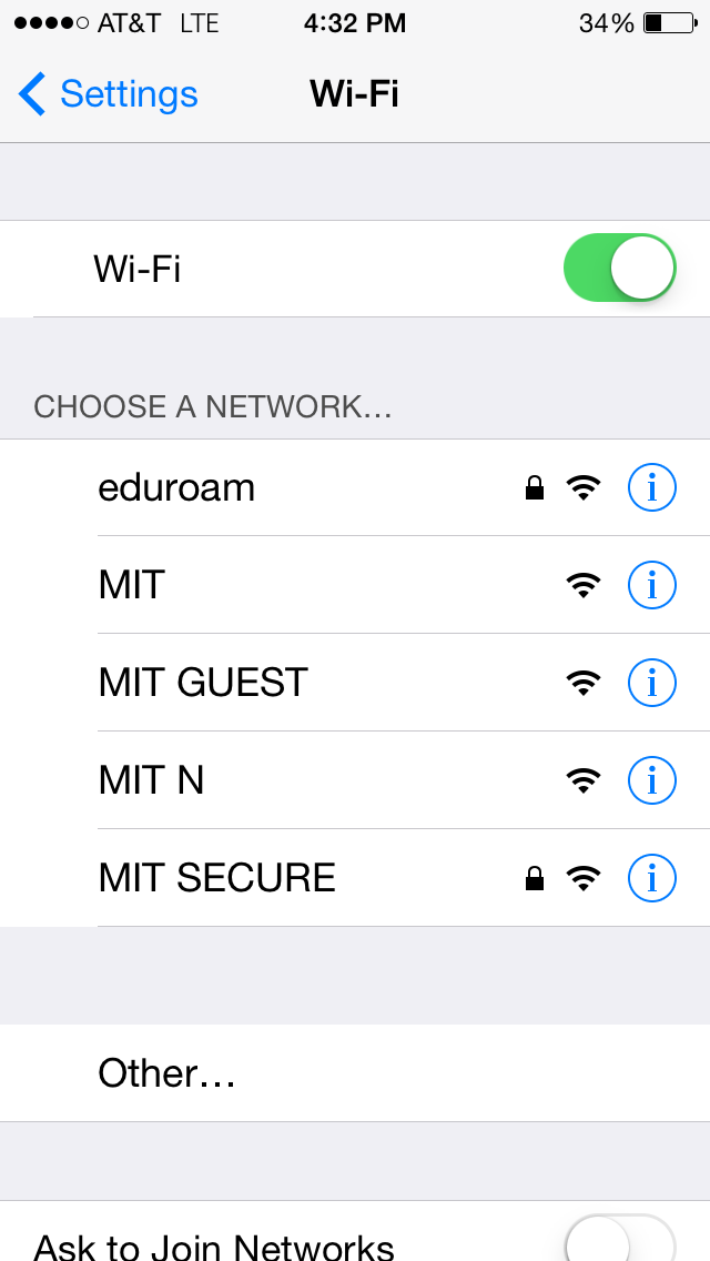 Wifi choose a network